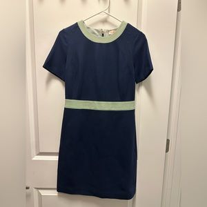 Tory Burch navy blue color block ponte dress new with tag size small